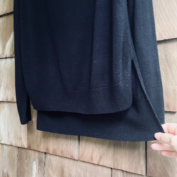 Lululemon Without Tags High Low Raglan Sweater  Wool Blend Knit Black Ptp 23” - Picture 9 of 14